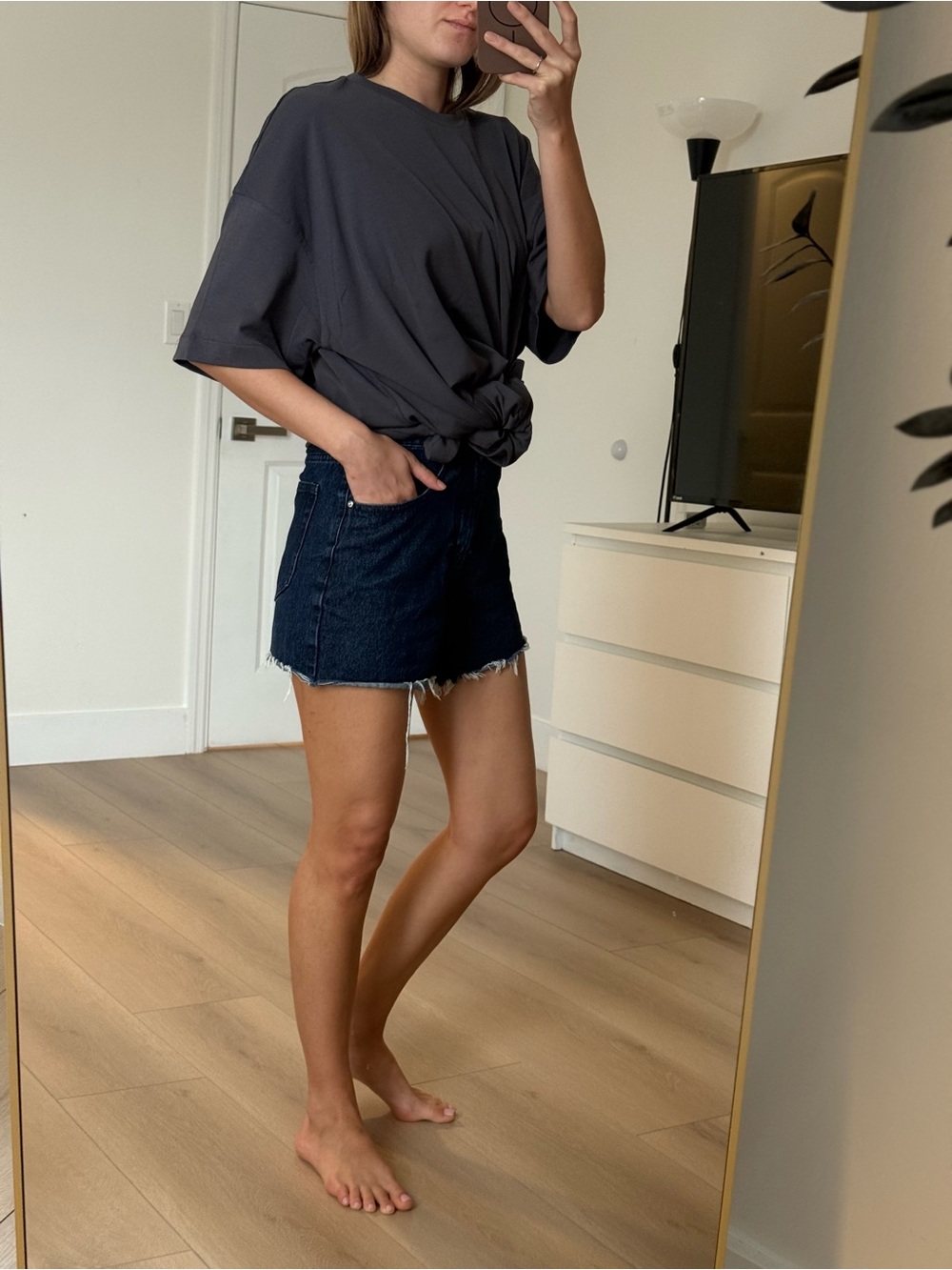 & Other Stories Dark Indigo Denim shorts